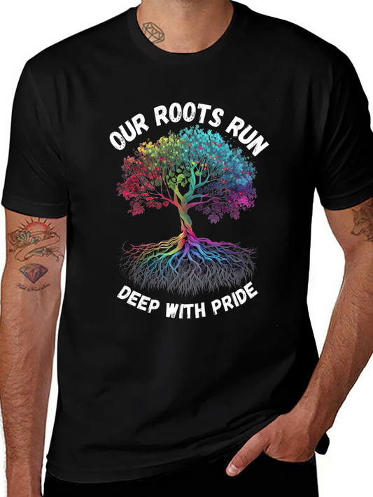 Pride Roots T-Shirt: Rainbow Tree of Life Graphic Tee