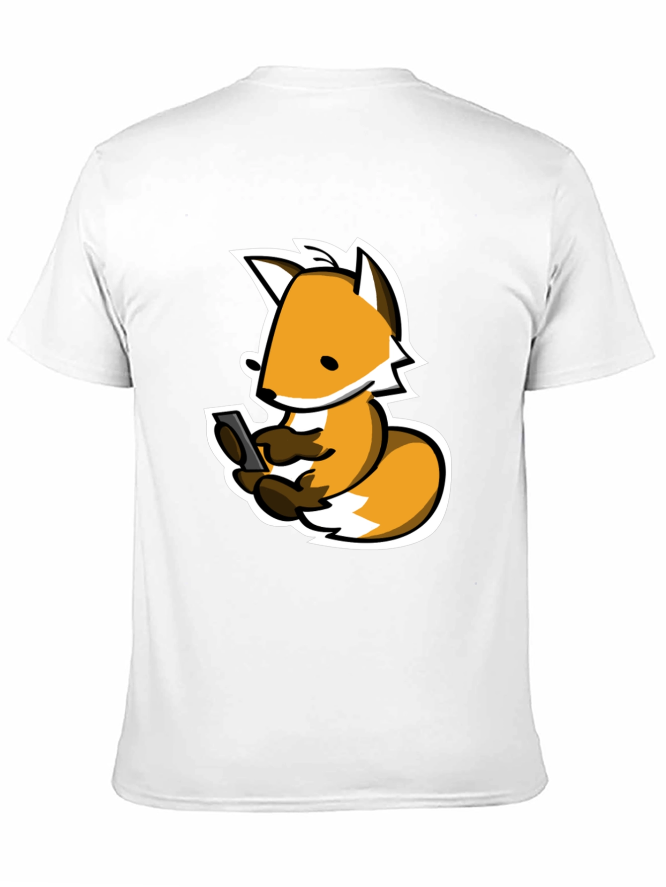 Fox Phone Addict Graphic Tee - Black Cotton T-Shirt