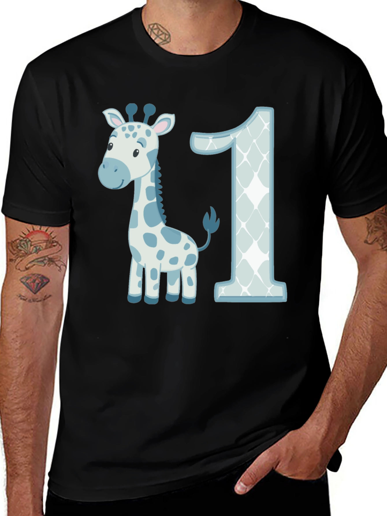 Babys First Birthday Giraffe T-Shirt