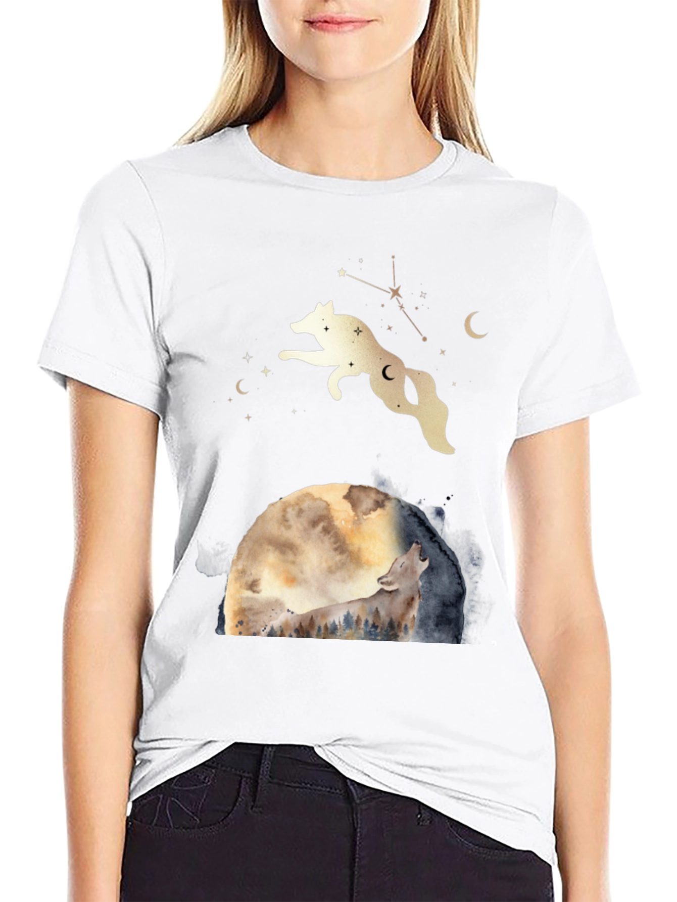 Wolf Moon Graphic Tee - Celestial T-Shirt