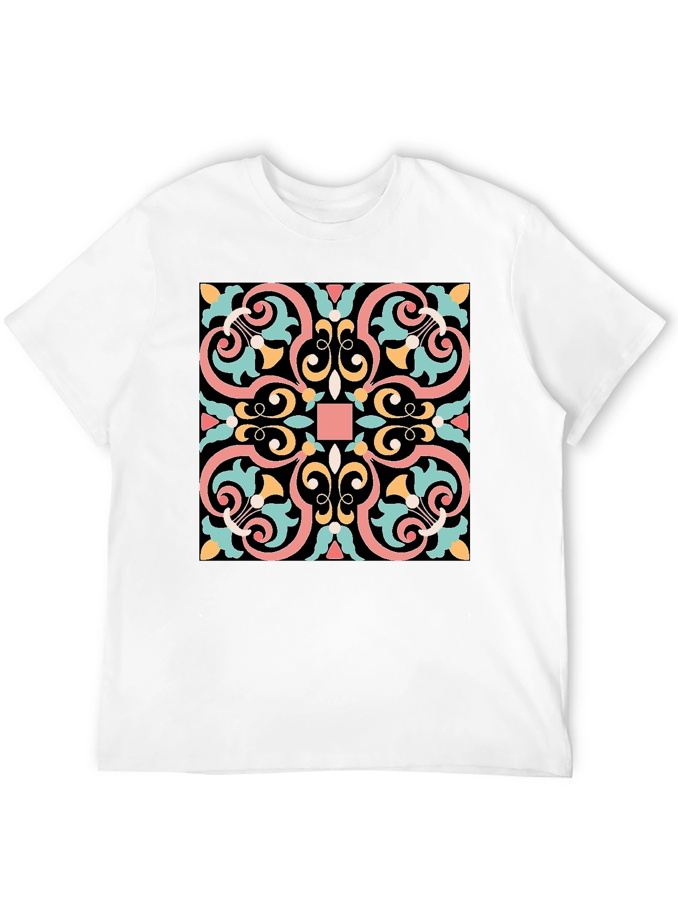 Geometric Pattern Black T-Shirt