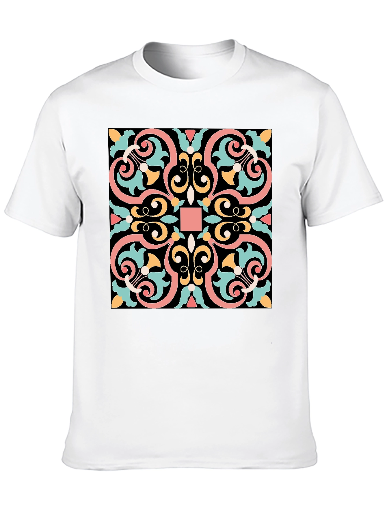 Geometric Pattern Black T-Shirt