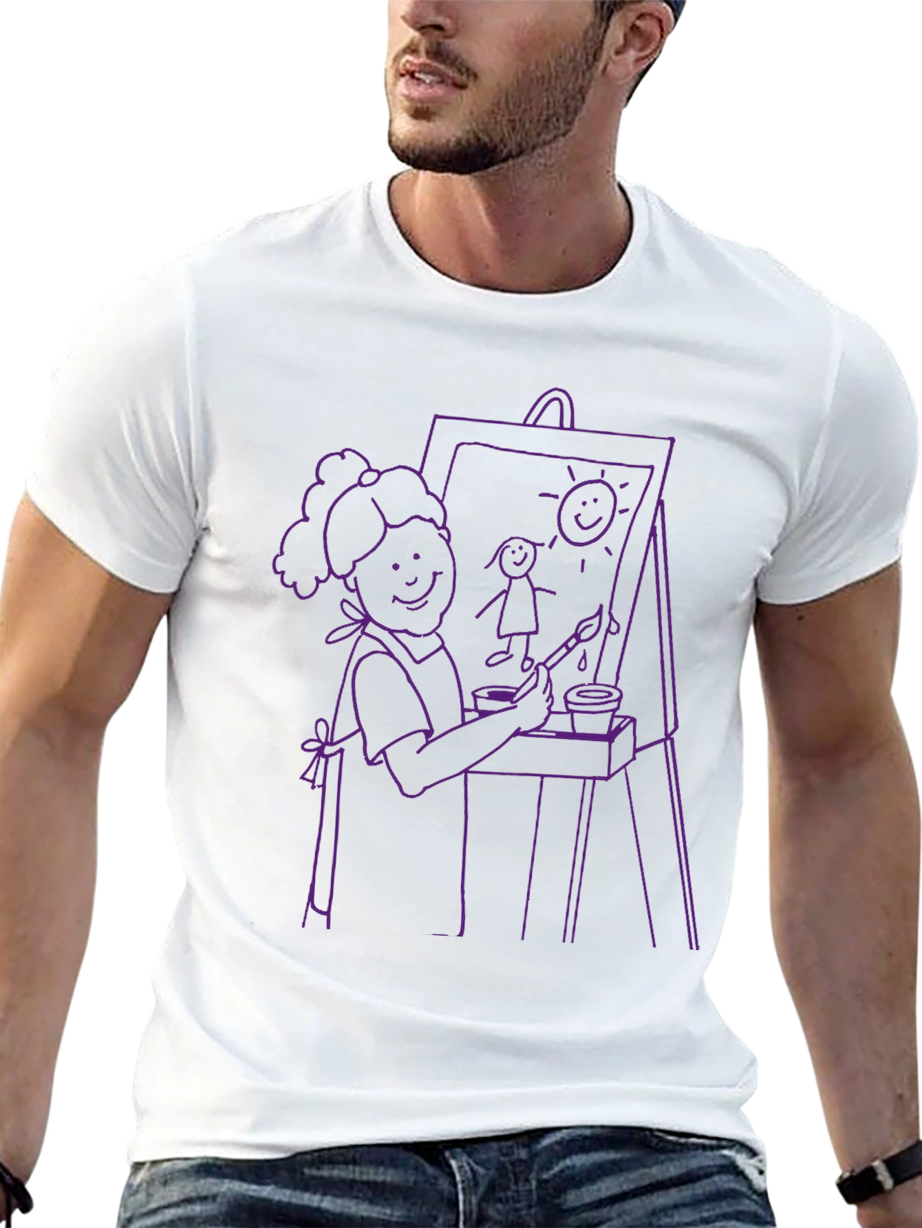 Artist Graphic Tee - Creative Illustration Shirt