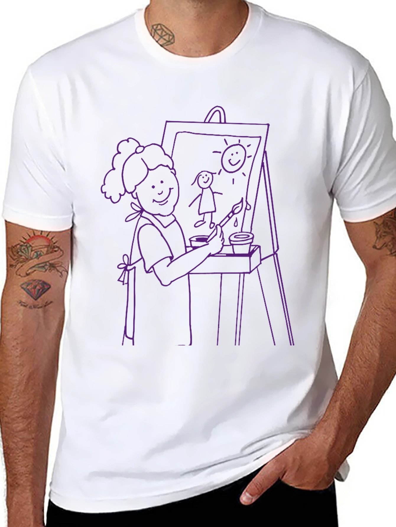 Artist Graphic Tee - Creative Illustration Shirt