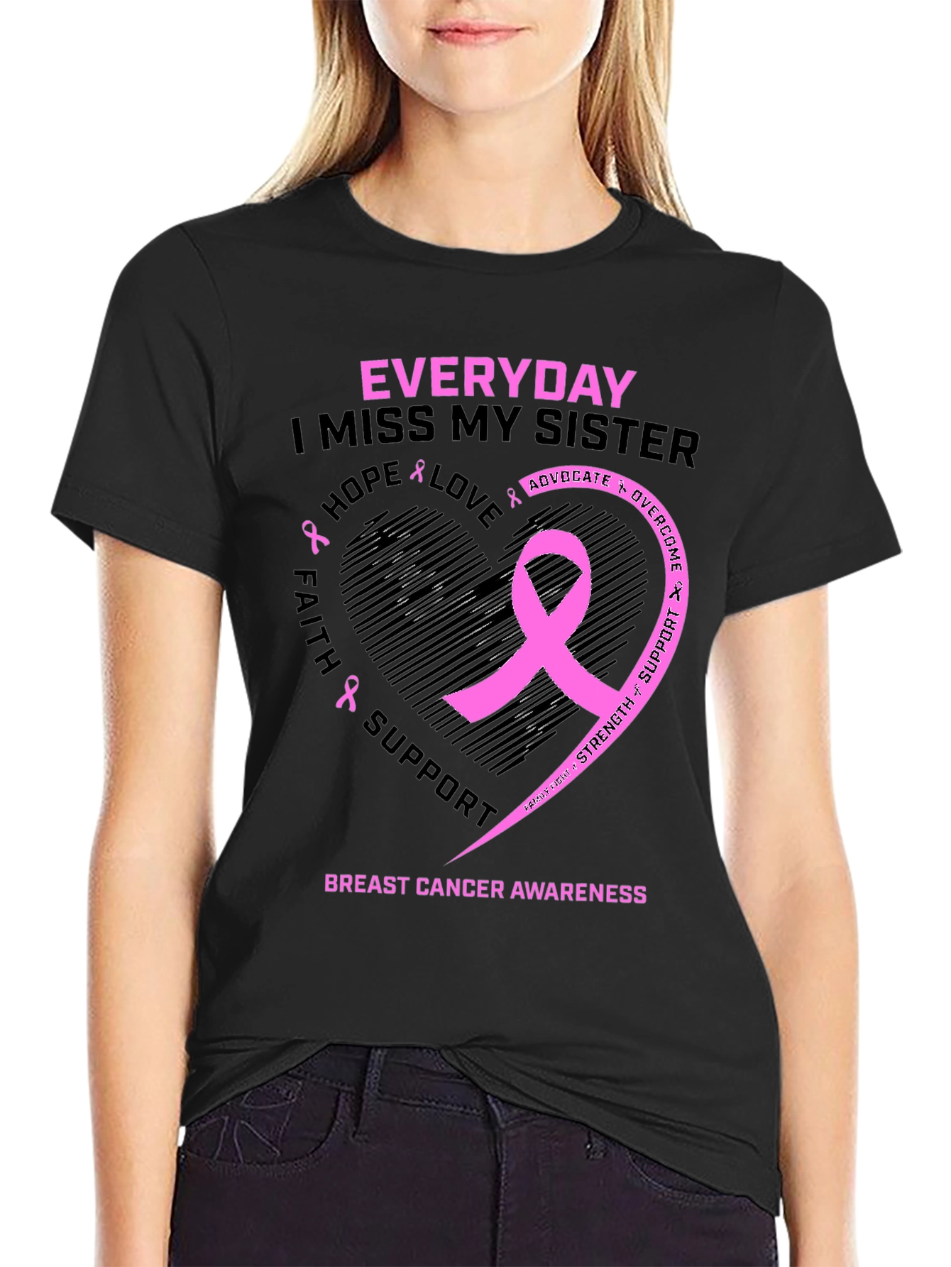 Breast Cancer Awareness T-Shirt I Miss My Sister Everyday