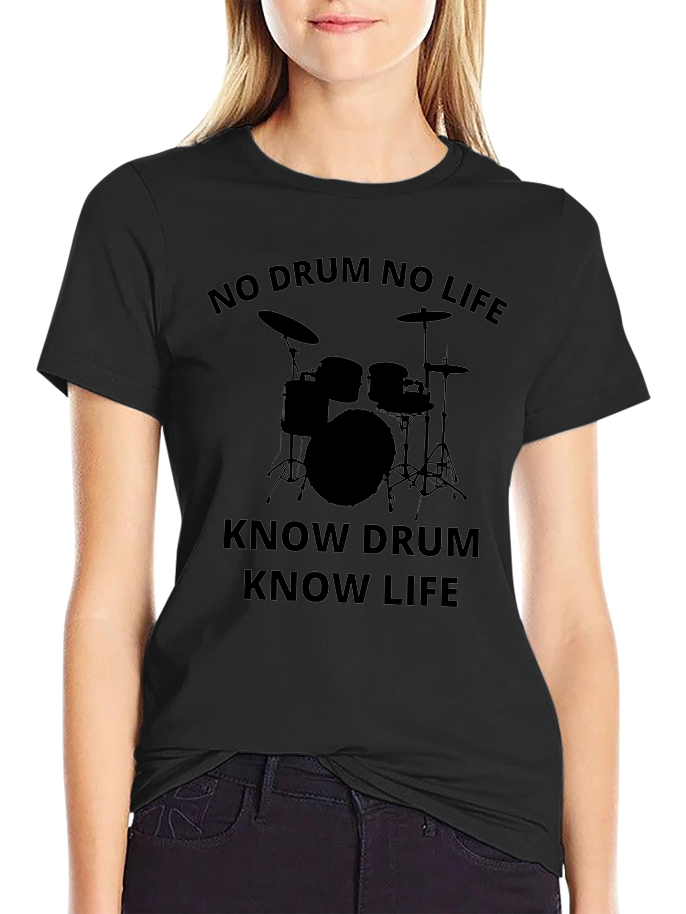 No Drum No Life Graphic Tee - Black