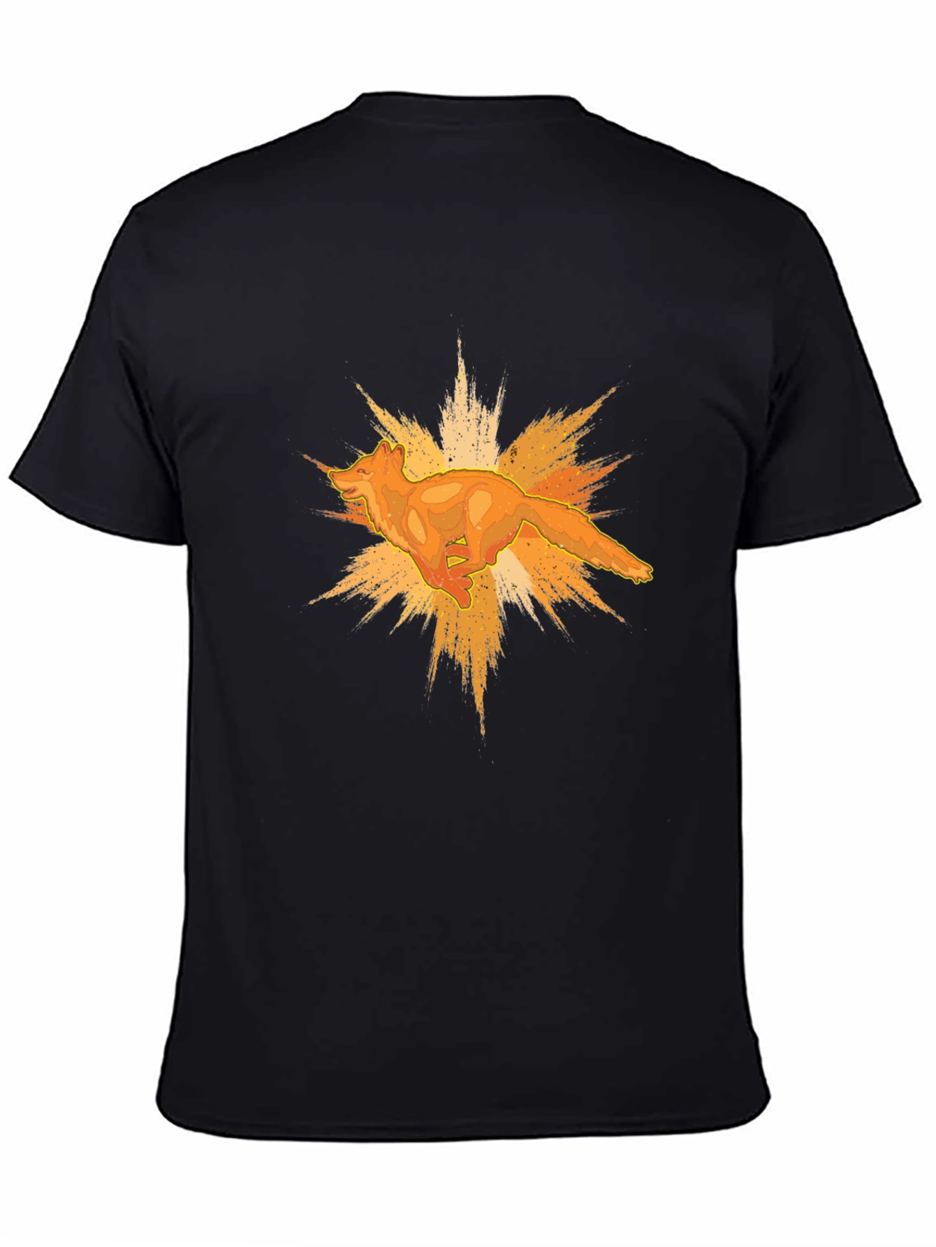 Dynamic Fox Graphic Black T-Shirt