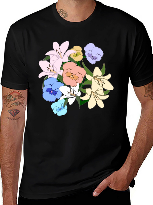 Floral Graphic Tee - Colorful Blossom Design