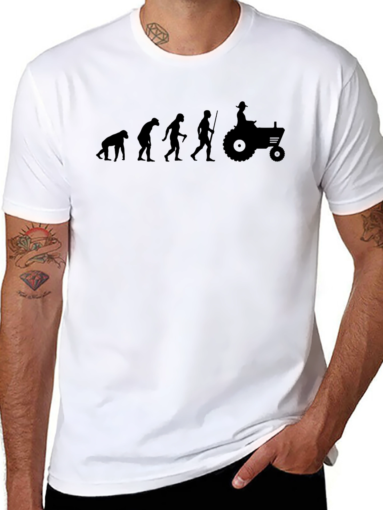 Evolution of Farming T-Shirt - Black Graphic Tee