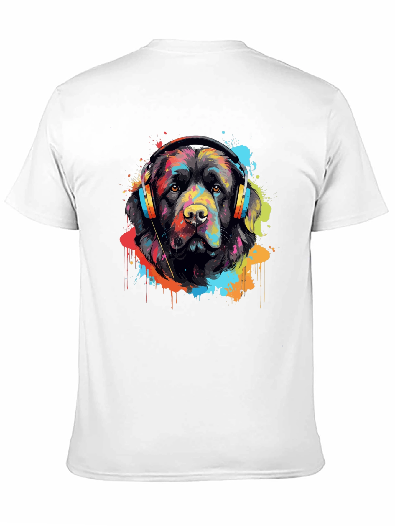 Dog with Headphones Graphic T-Shirt