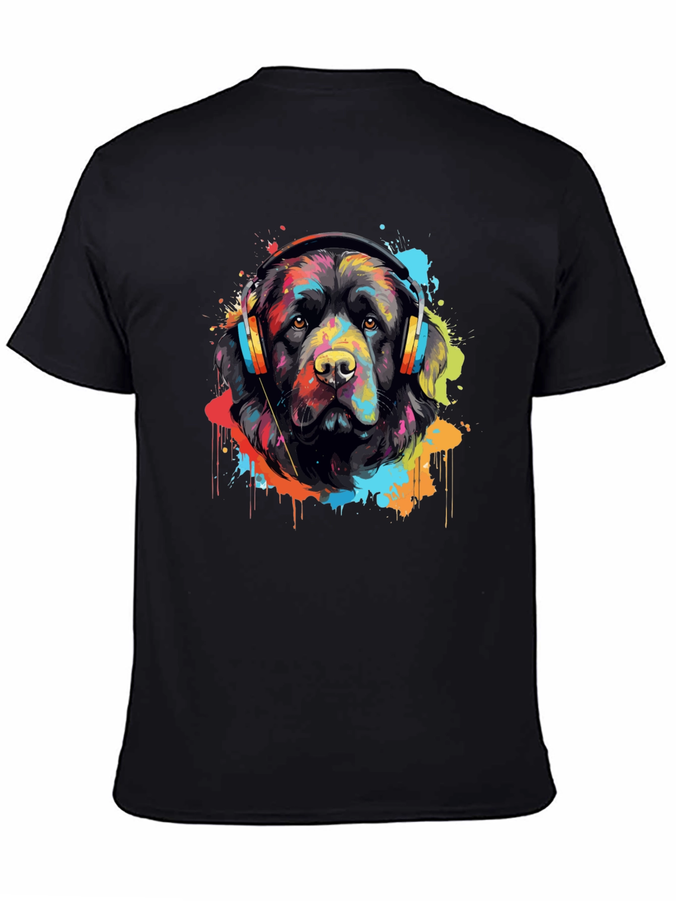 Dog with Headphones Graphic T-Shirt