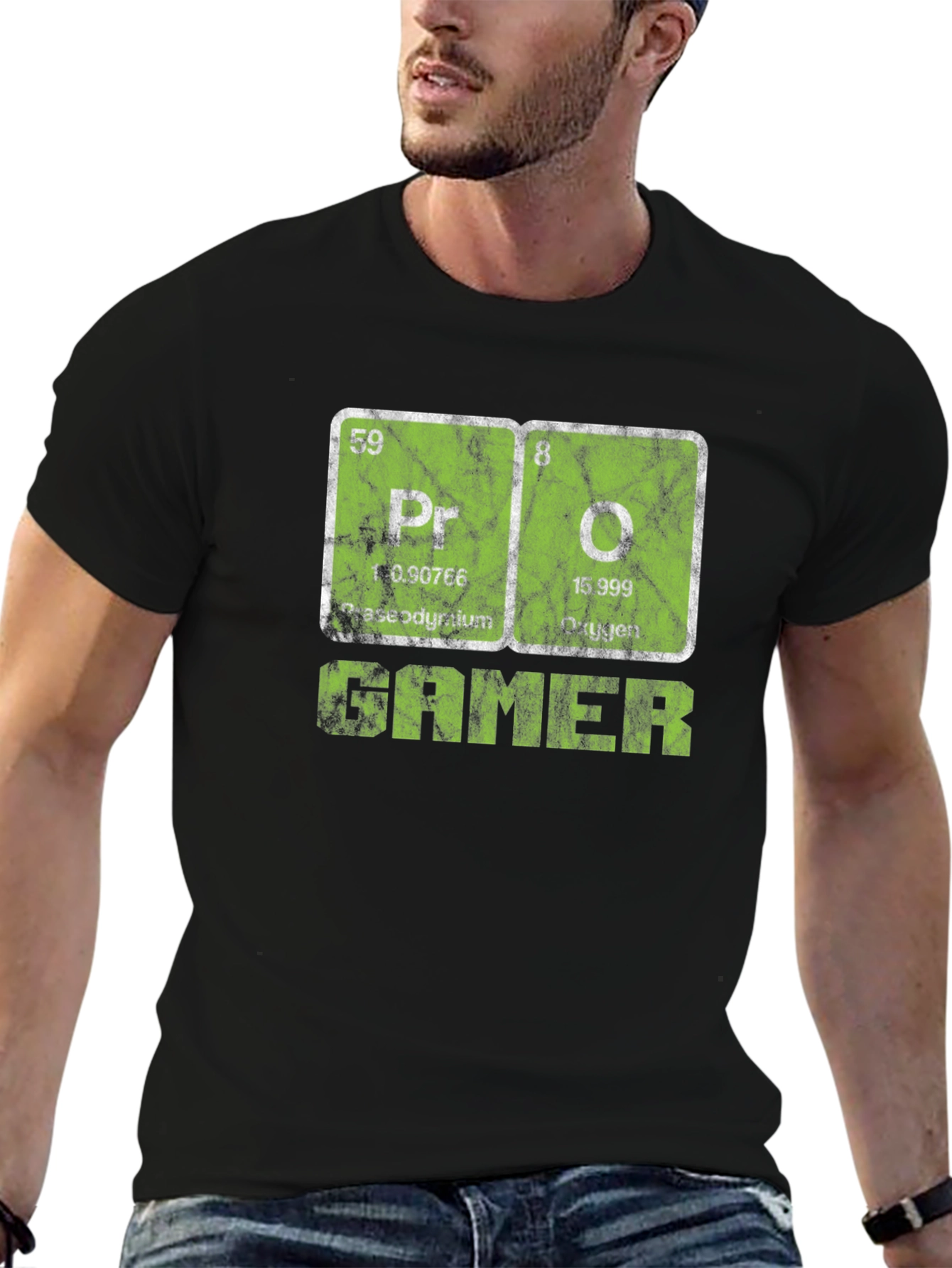Periodic Table Gamer Black T-Shirt
