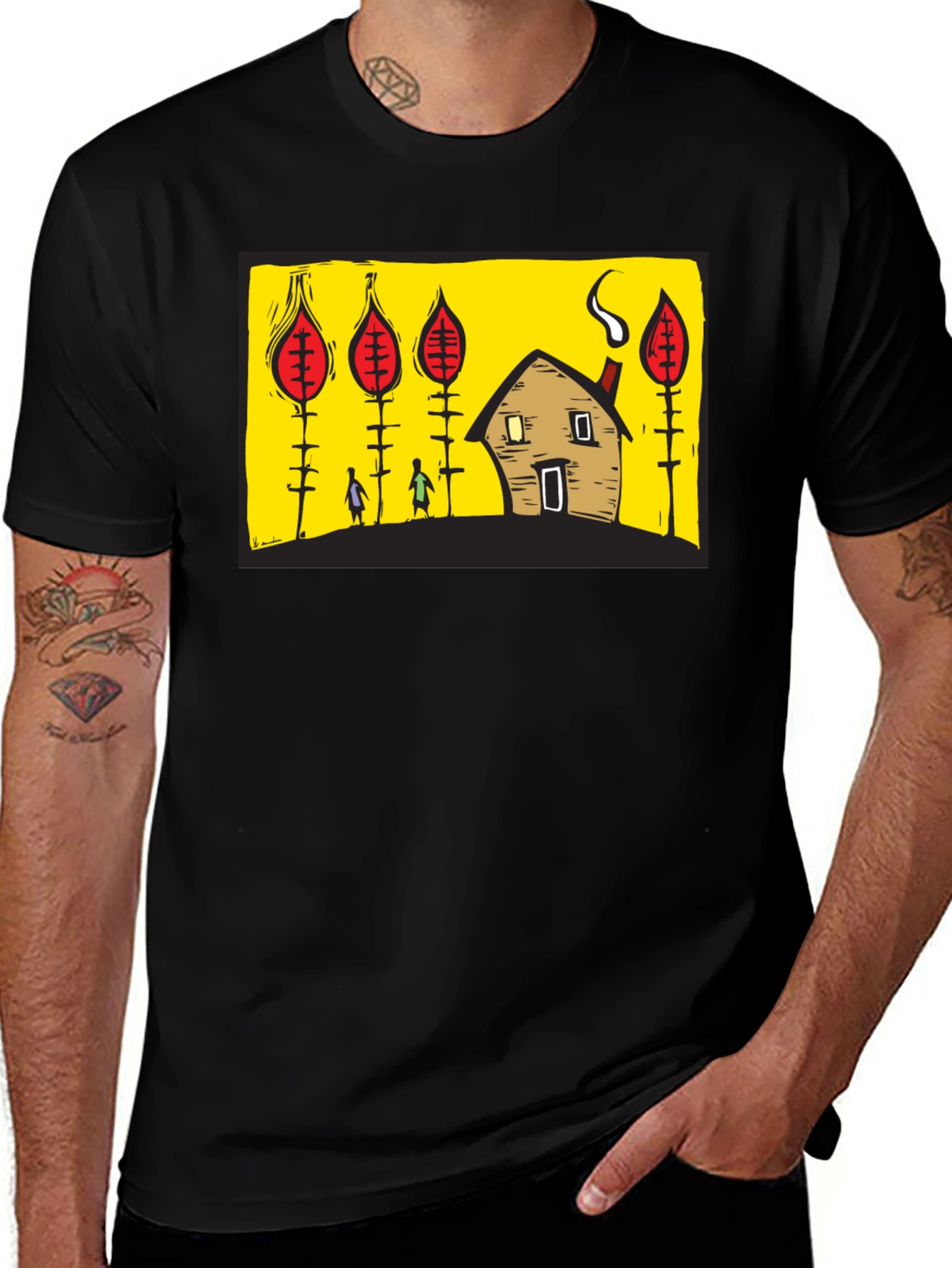 Graphic Print Crew Neck T-Shirt