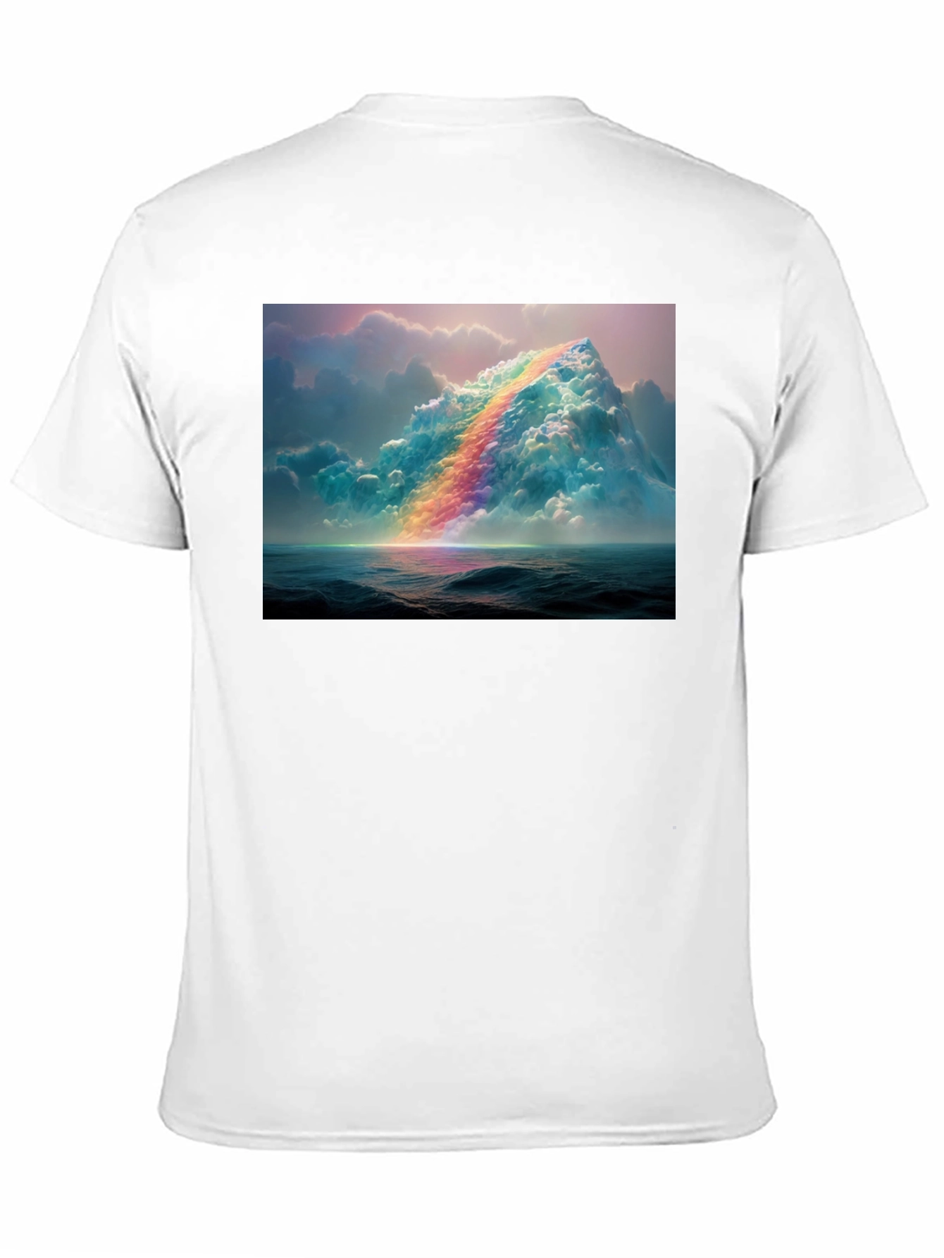 Rainbow Cloudscape Graphic Tee - Artistic Print T-Shirt