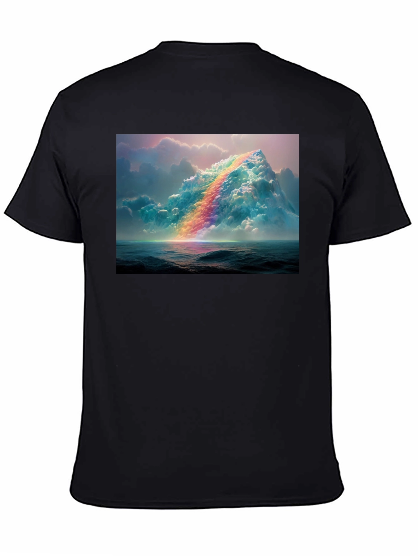 Rainbow Cloudscape Graphic Tee - Artistic Print T-Shirt
