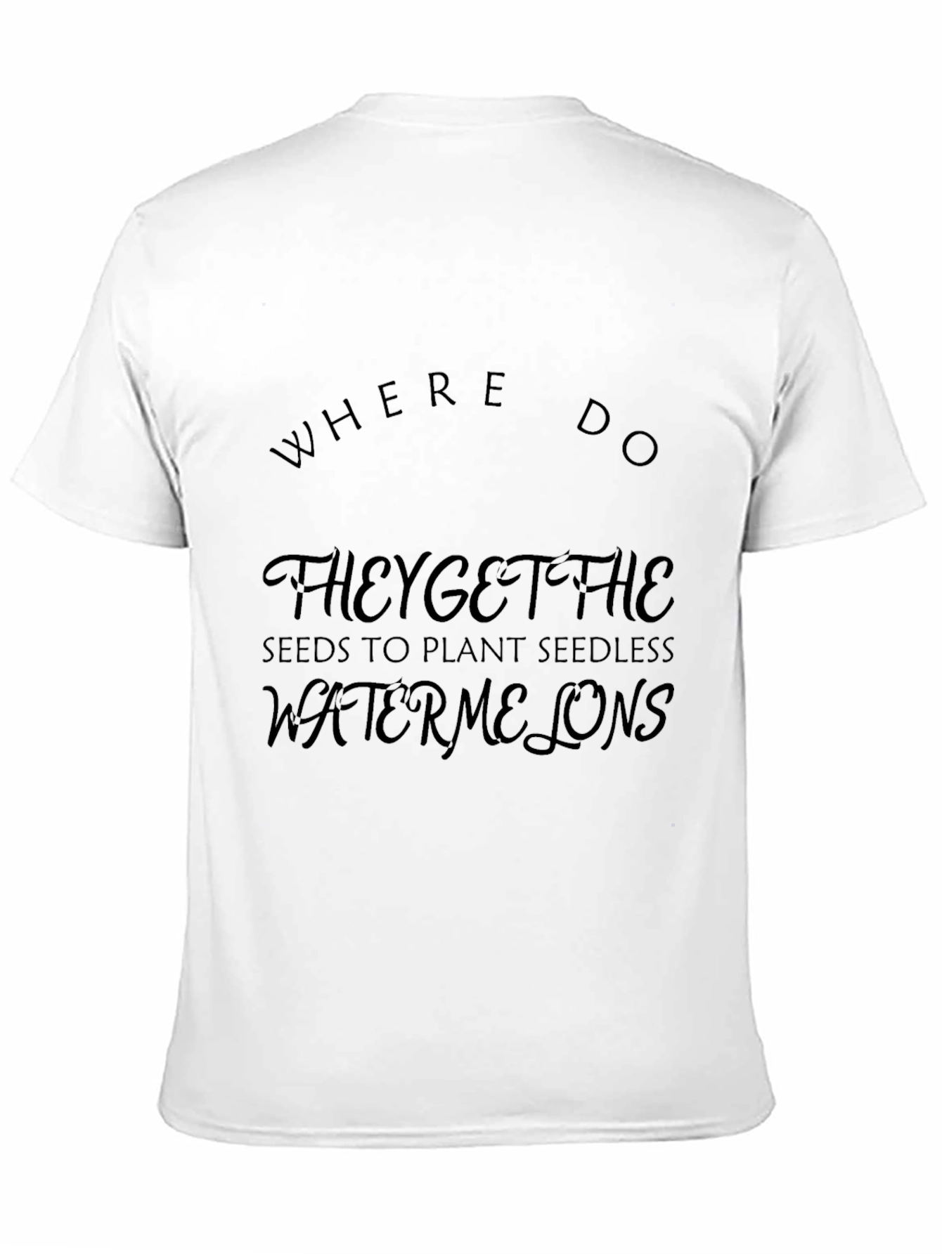 Funny Seedless Watermelon Joke Black T-Shirt