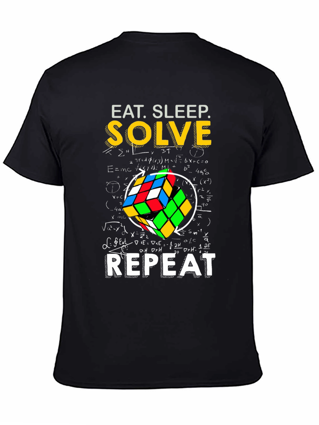 Eat Sleep Solve Repeat T-Shirt - Rubiks Cube Design