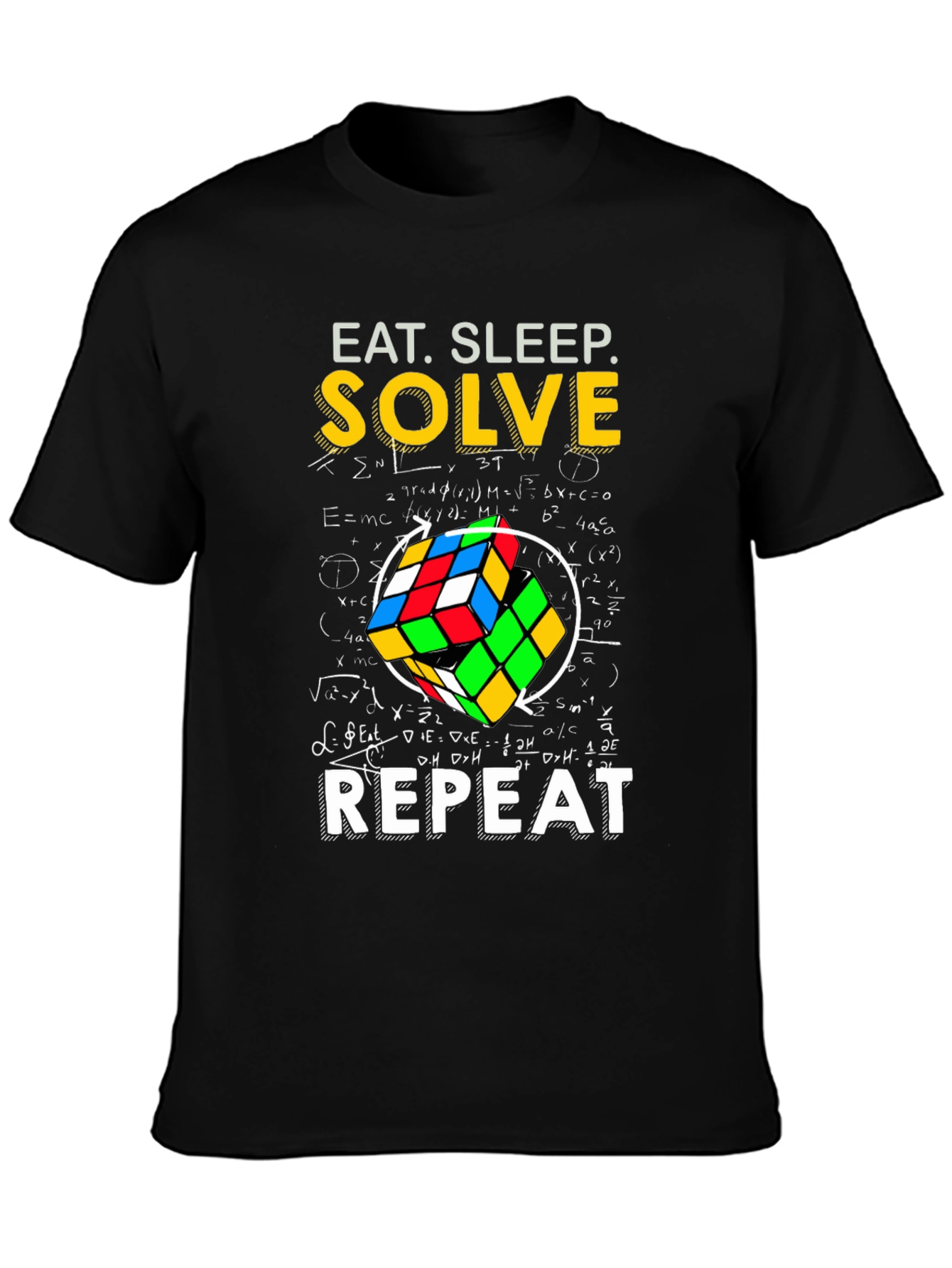 Eat Sleep Solve Repeat T-Shirt - Rubiks Cube Design