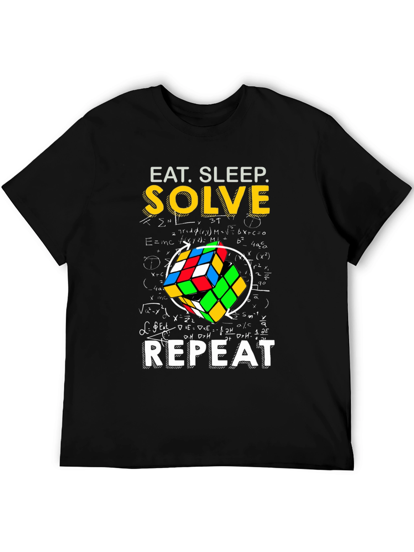Eat Sleep Solve Repeat T-Shirt - Rubiks Cube Design