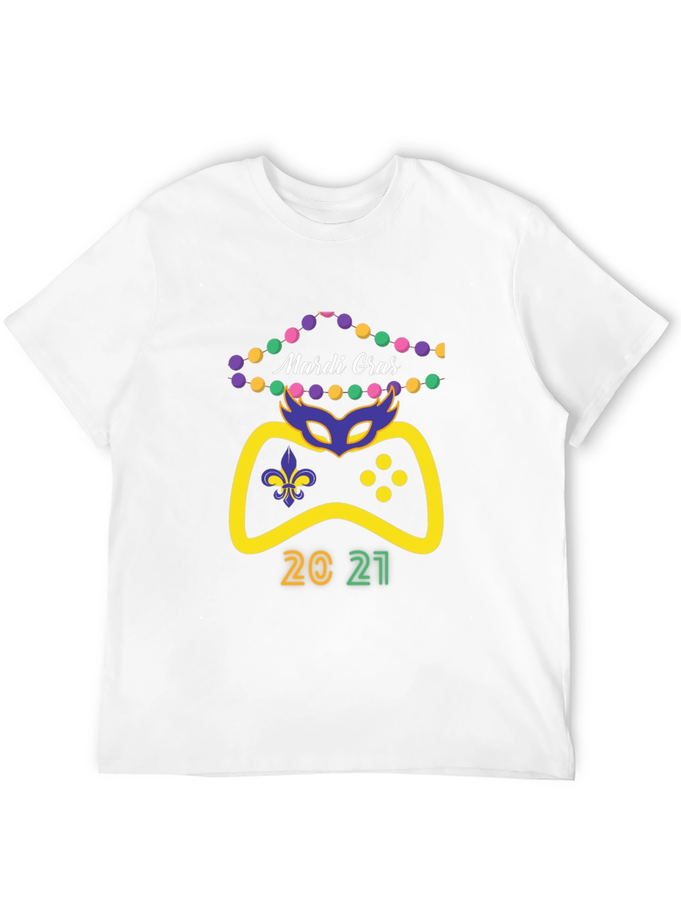 Mardi Gras Gamer 2021 Black T-Shirt