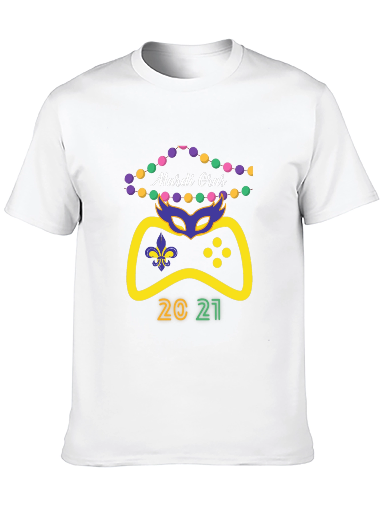 Mardi Gras Gamer 2021 Black T-Shirt