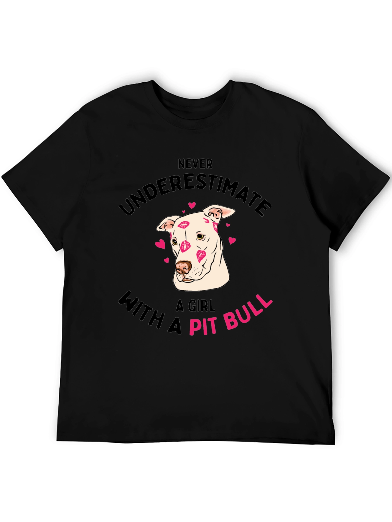 Girl Pit Bull Kiss T-Shirt Cute Dog Lover Tee