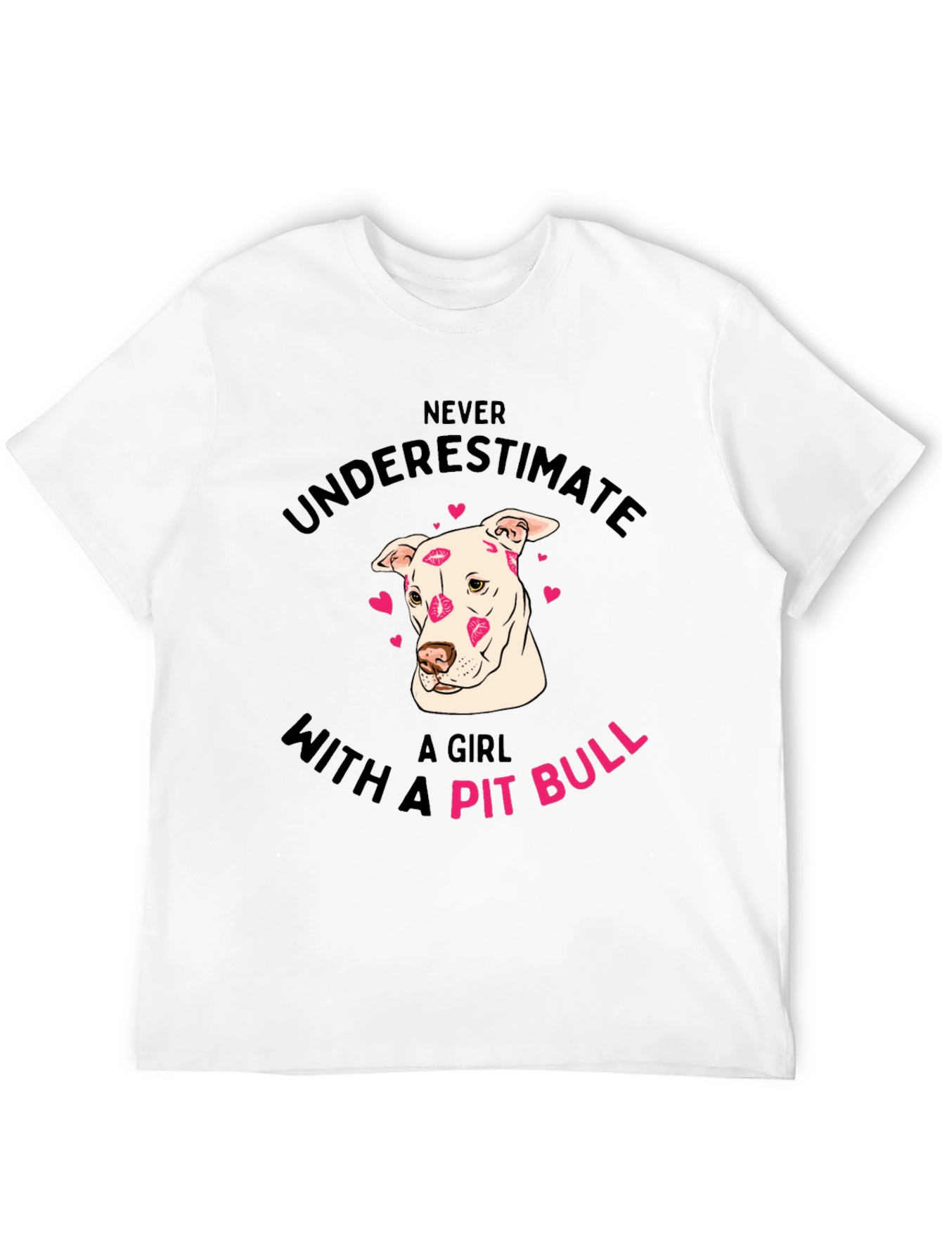 Girl Pit Bull Kiss T-Shirt Cute Dog Lover Tee