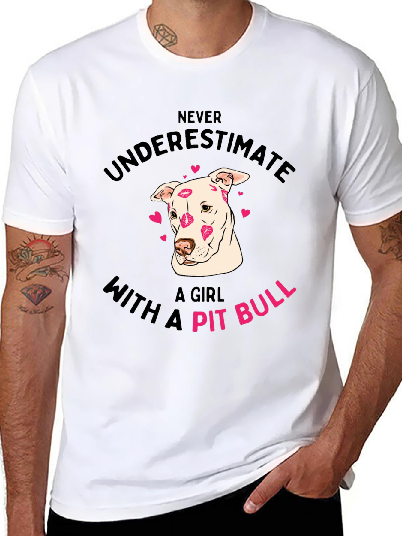 Girl Pit Bull Kiss T-Shirt Cute Dog Lover Tee