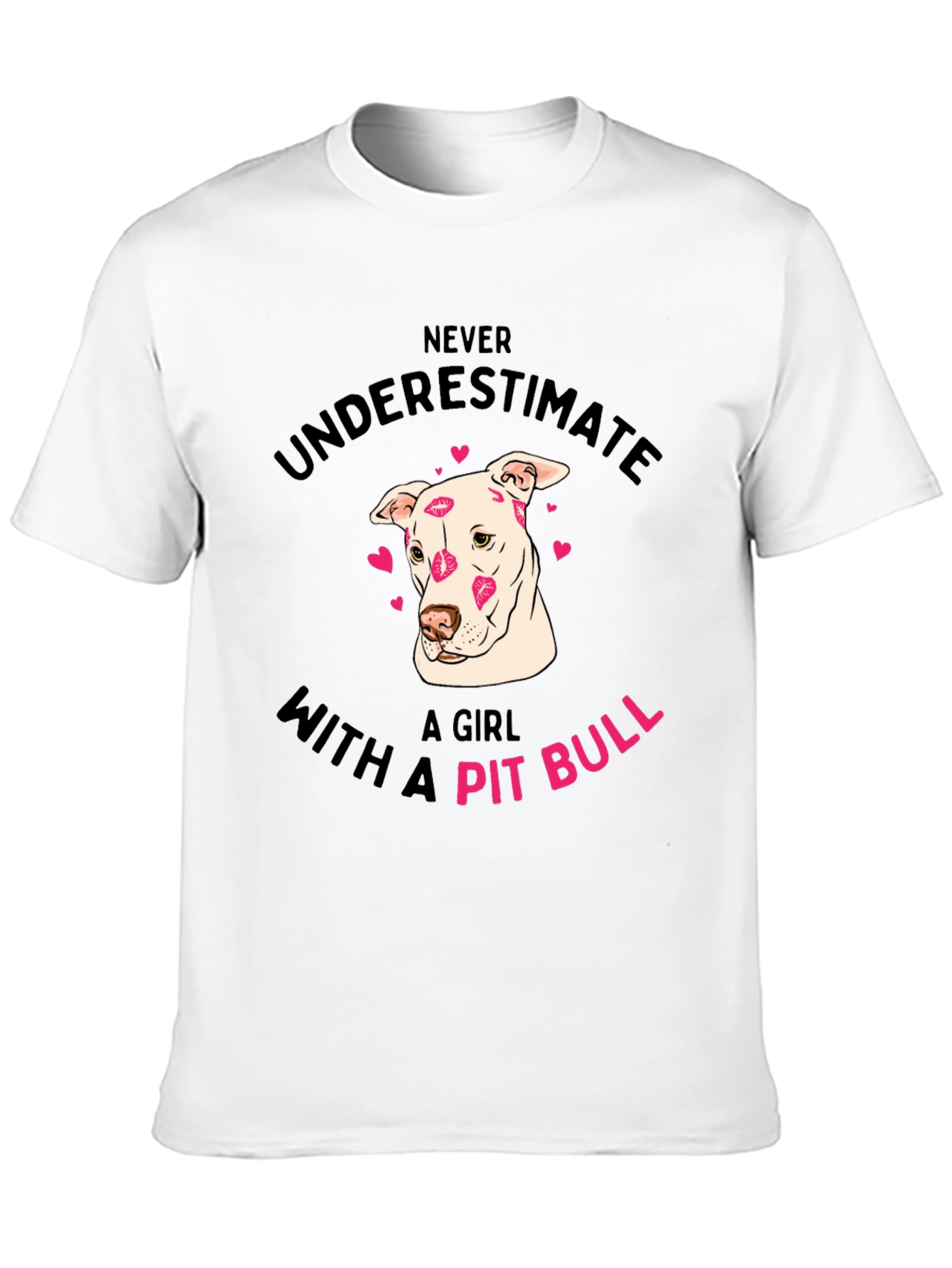 Girl Pit Bull Kiss T-Shirt Cute Dog Lover Tee