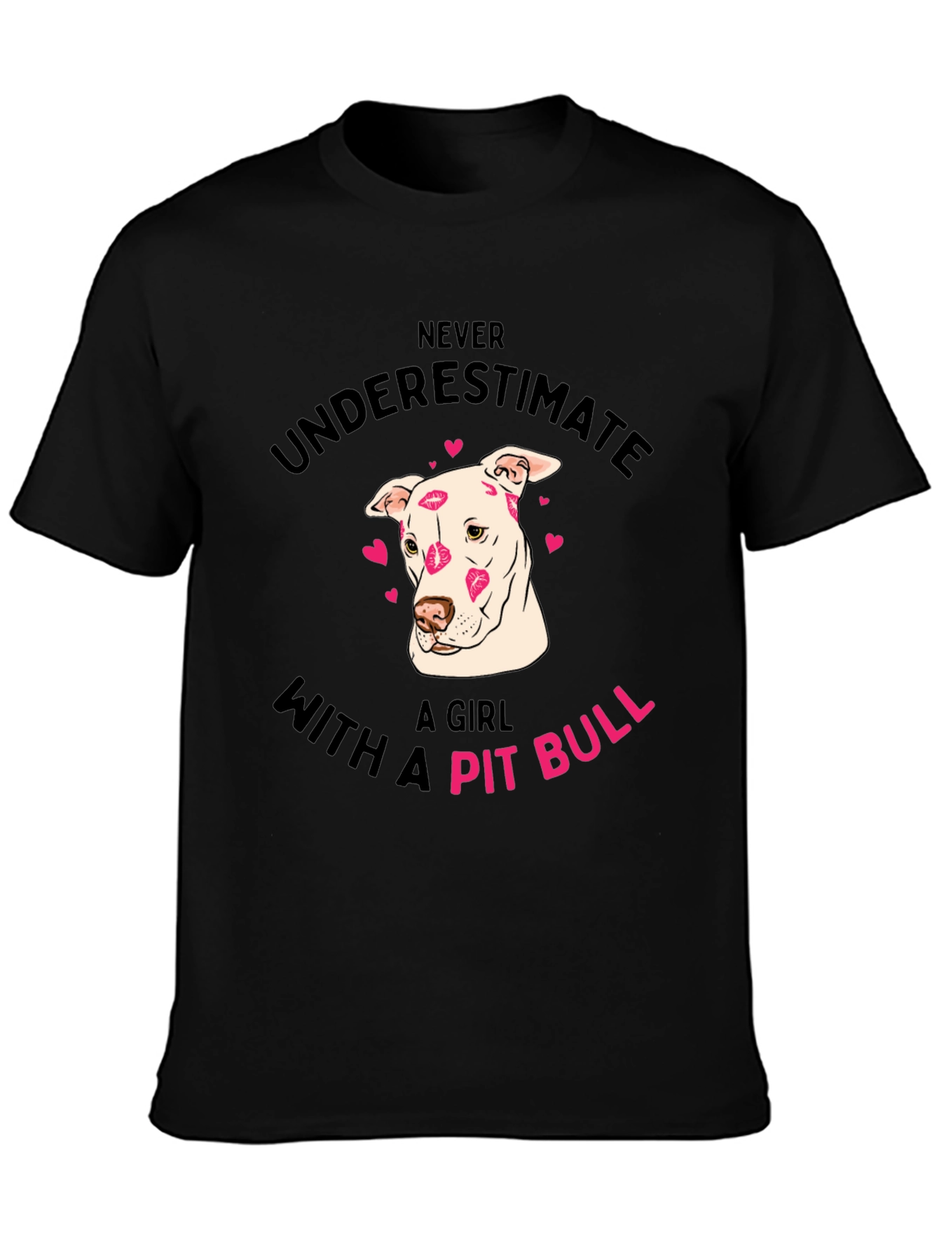 Girl Pit Bull Kiss T-Shirt Cute Dog Lover Tee