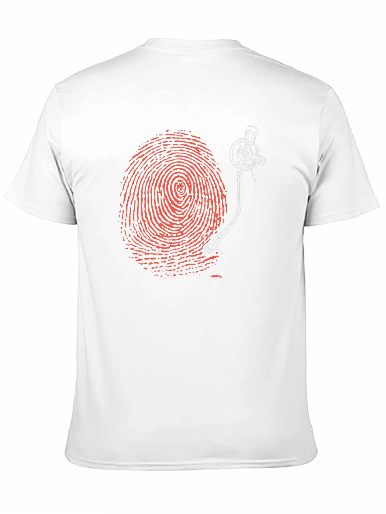 Fingerprint Turntable Graphic Tee - Unique Music Lover Shirt