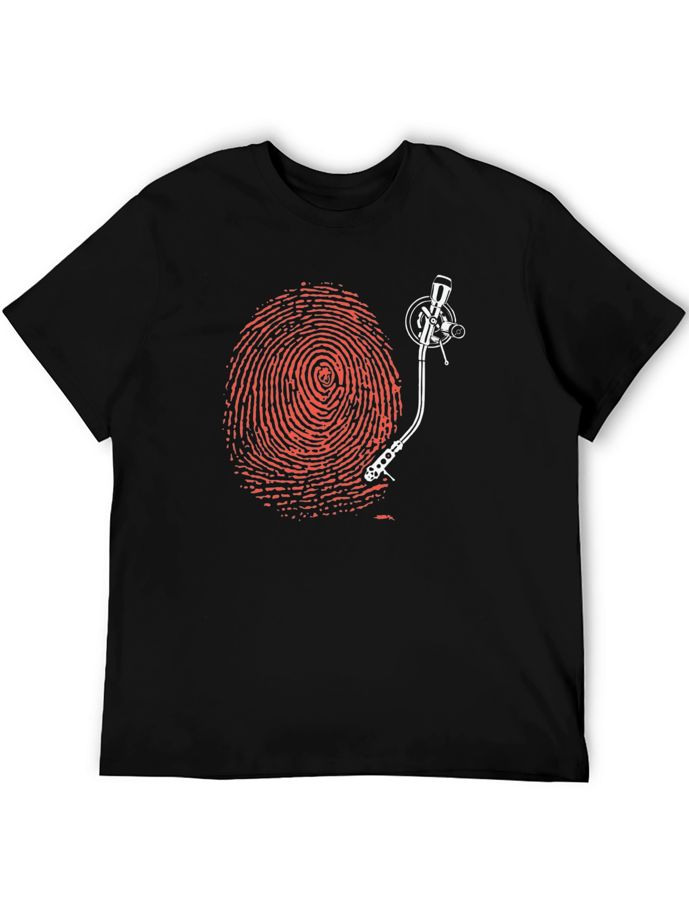 Fingerprint Turntable Graphic Tee - Unique Music Lover Shirt