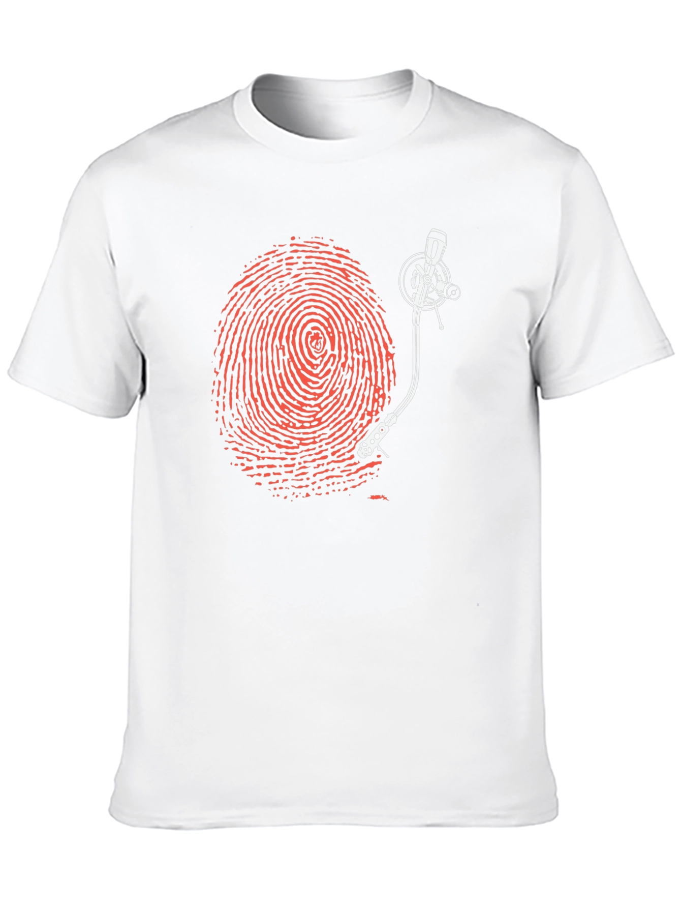 Fingerprint Turntable Graphic Tee - Unique Music Lover Shirt