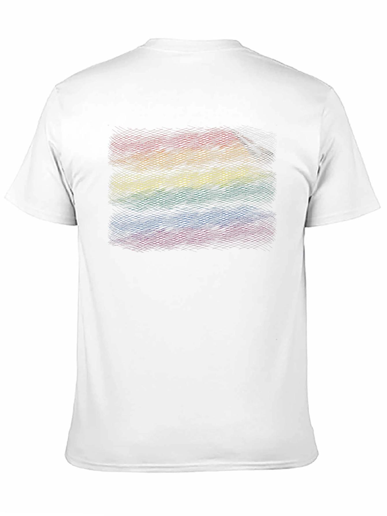 Rainbow Stripes Graphic Tee - Black Cotton Blend