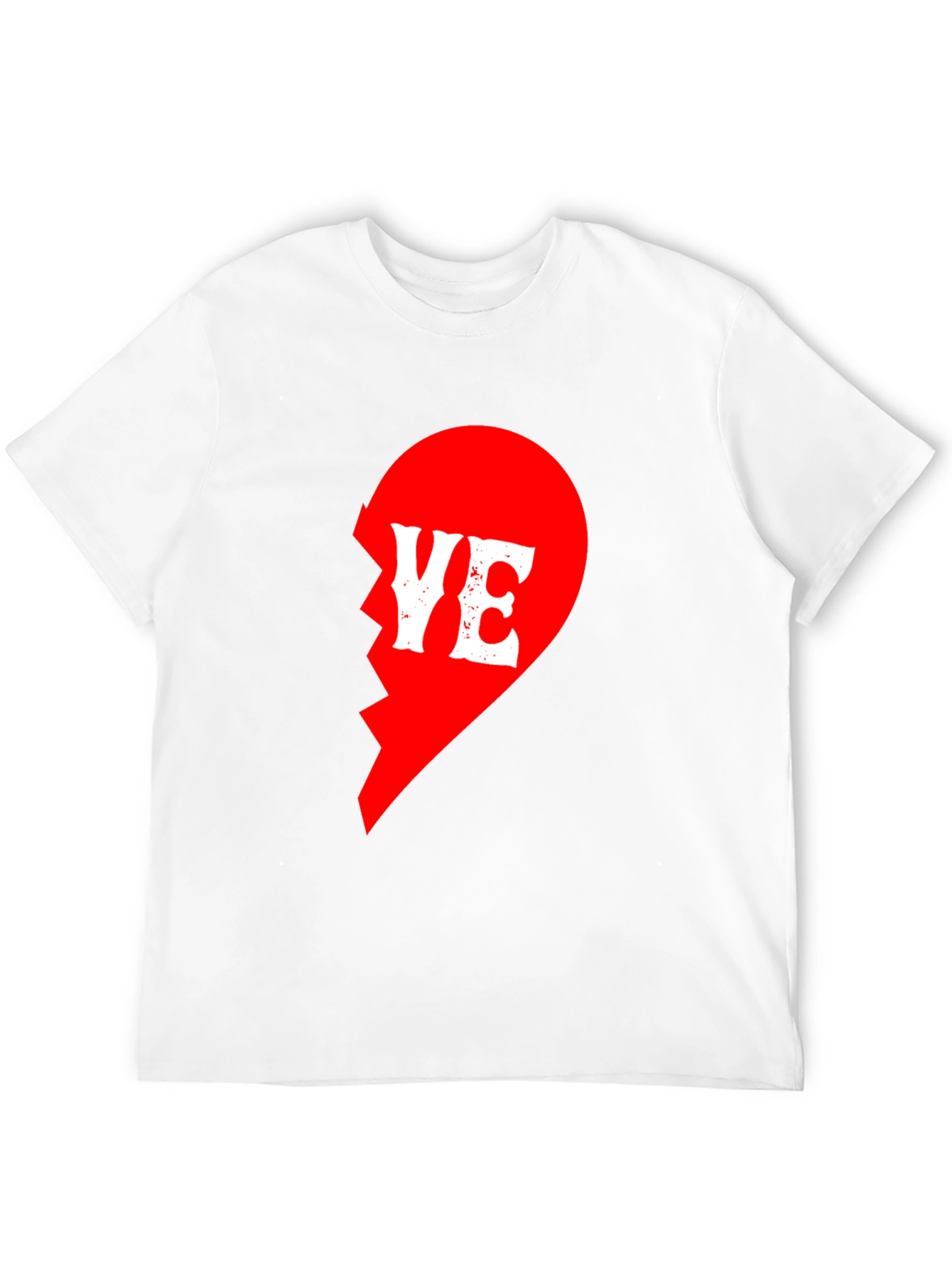 Broken Heart YE Graphic Print Black T-Shirt