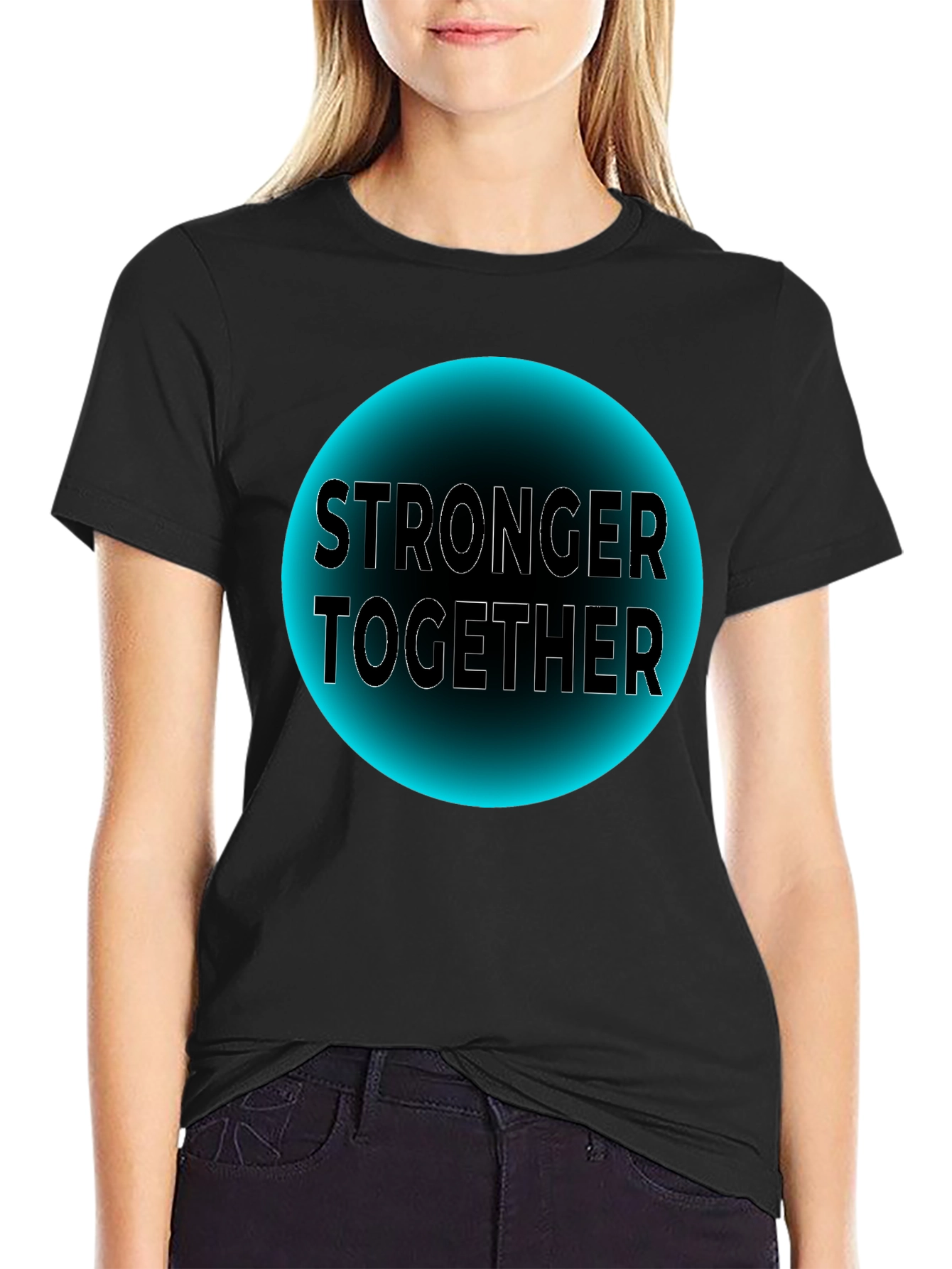 Stronger Together Graphic Tee - Unisex Black T-Shirt