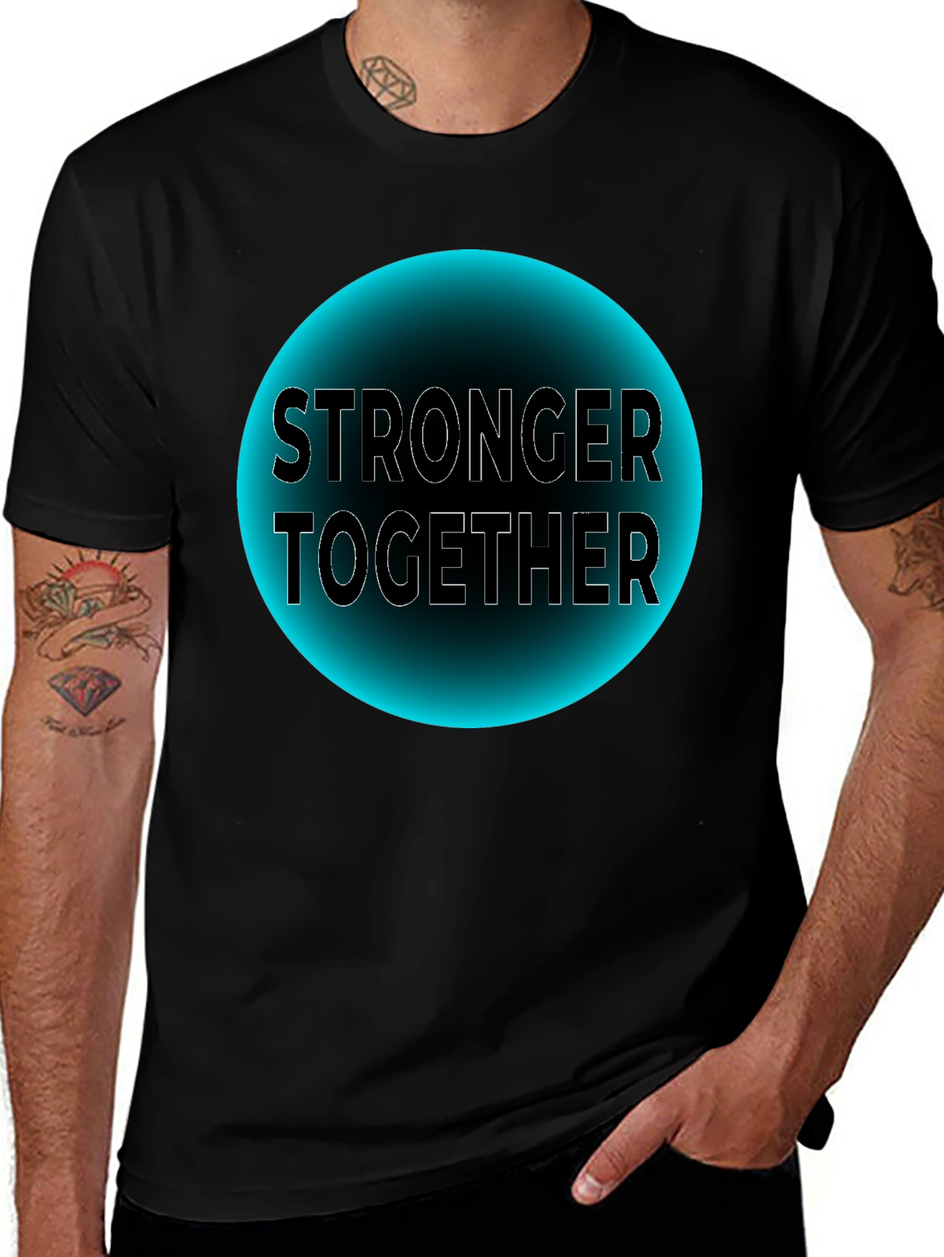 Stronger Together Graphic Tee - Unisex Black T-Shirt