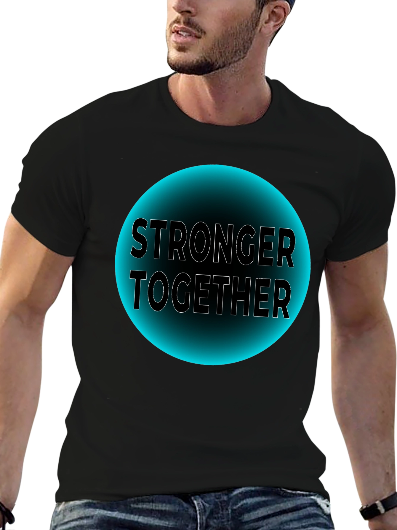 Stronger Together Graphic Tee - Unisex Black T-Shirt