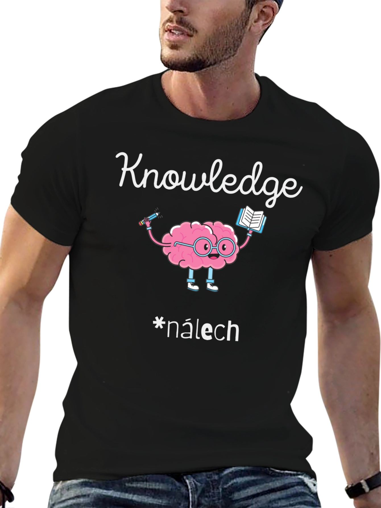 Knowledge Brain Graphic Tee - Black T-Shirt