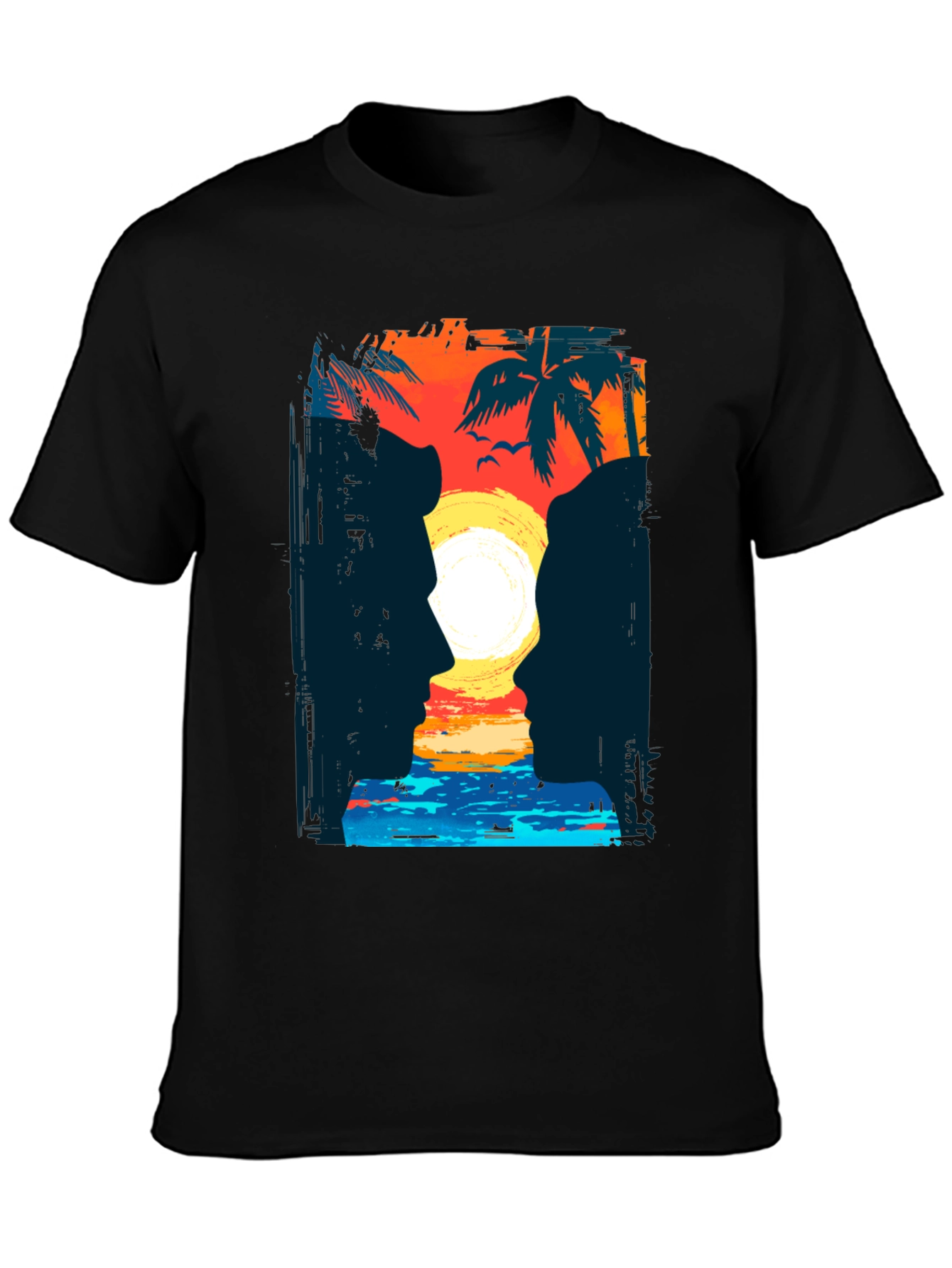 Sunset Silhouette Graphic T-Shirt - Coastal Romance