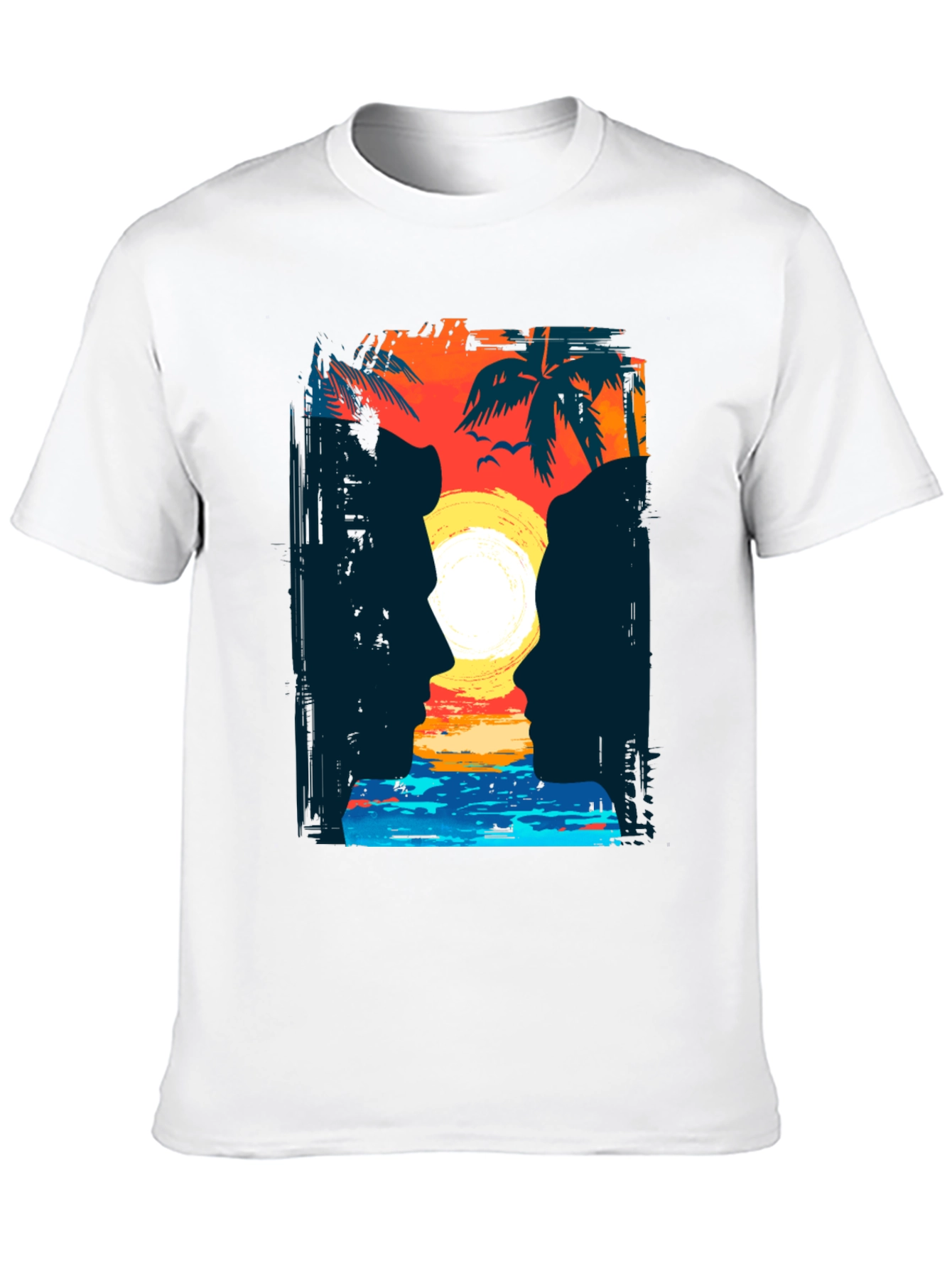 Sunset Silhouette Graphic T-Shirt - Coastal Romance