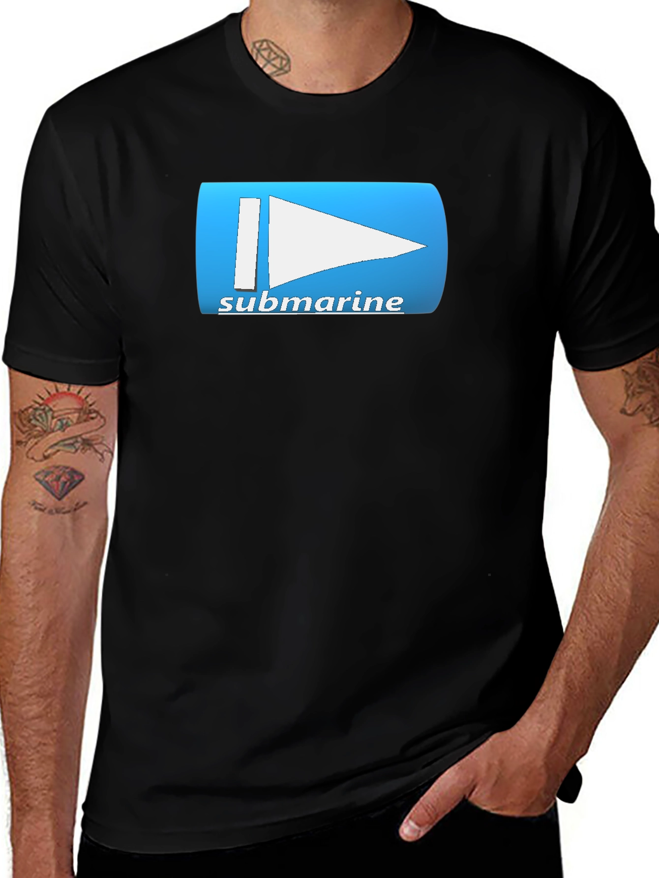 Submarine Flag Graphic Tee - Black