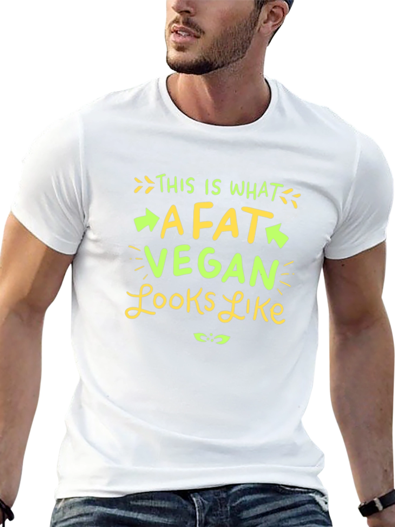Funny Vegan T-Shirt - Fat Vegan Looks Like Tee