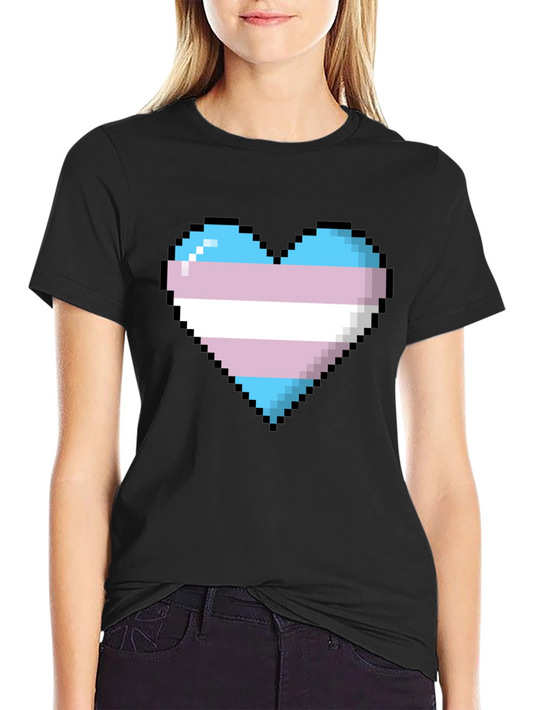 Pixel Trans Pride Heart Graphic Tee
