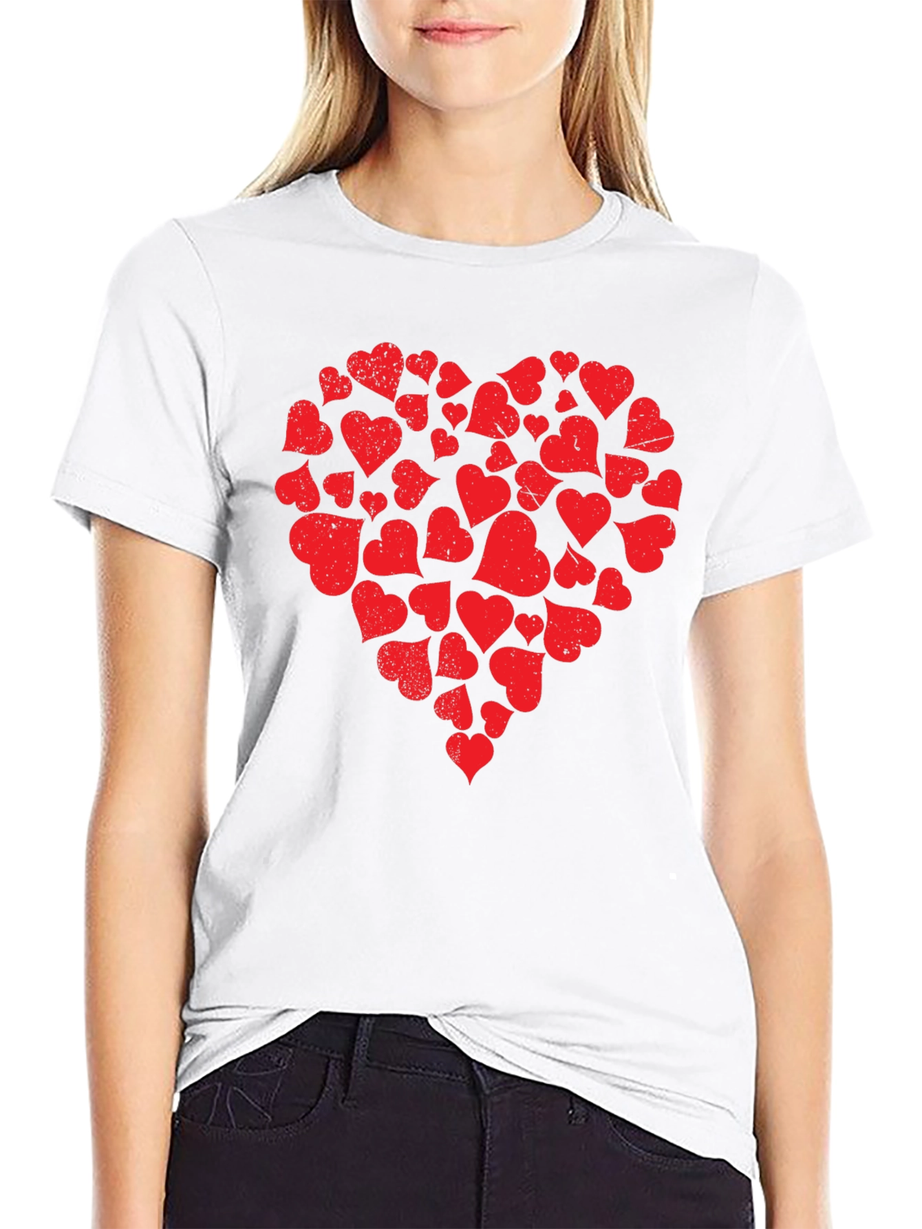 Heart Valentines T-Shirt - Black