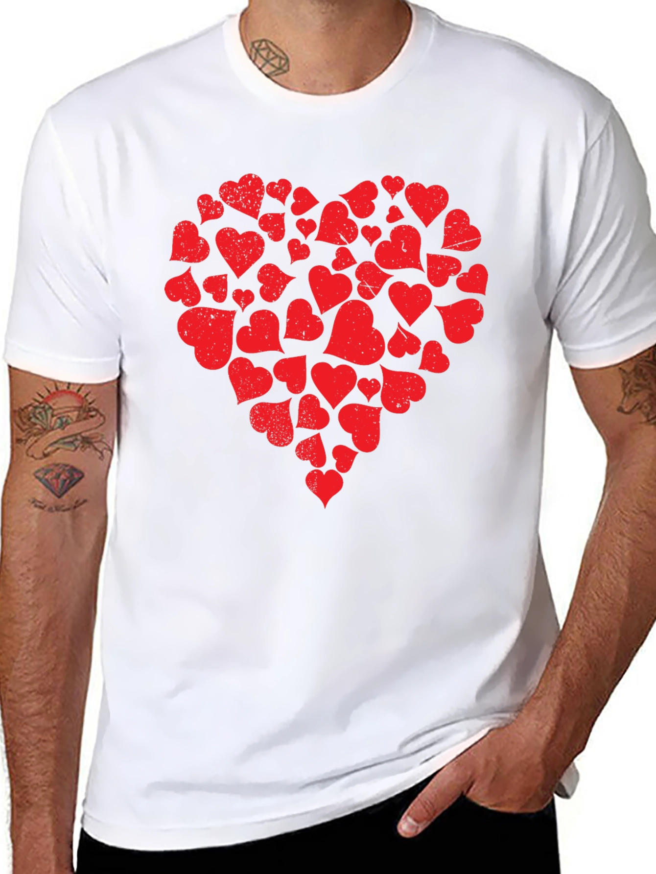 Heart Valentines T-Shirt - Black