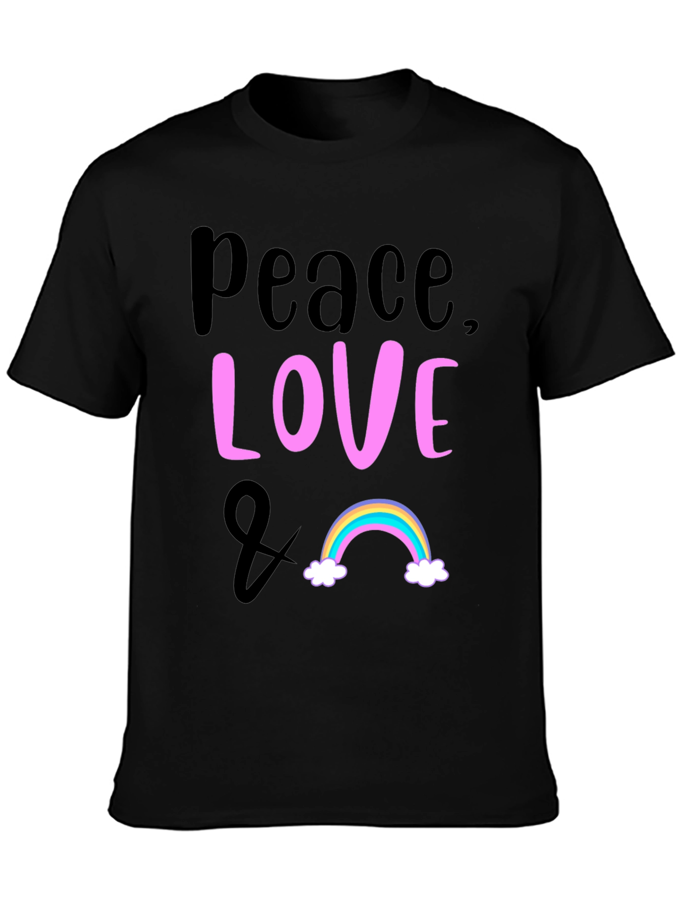 Peace Love & Rainbow Graphic T-Shirt