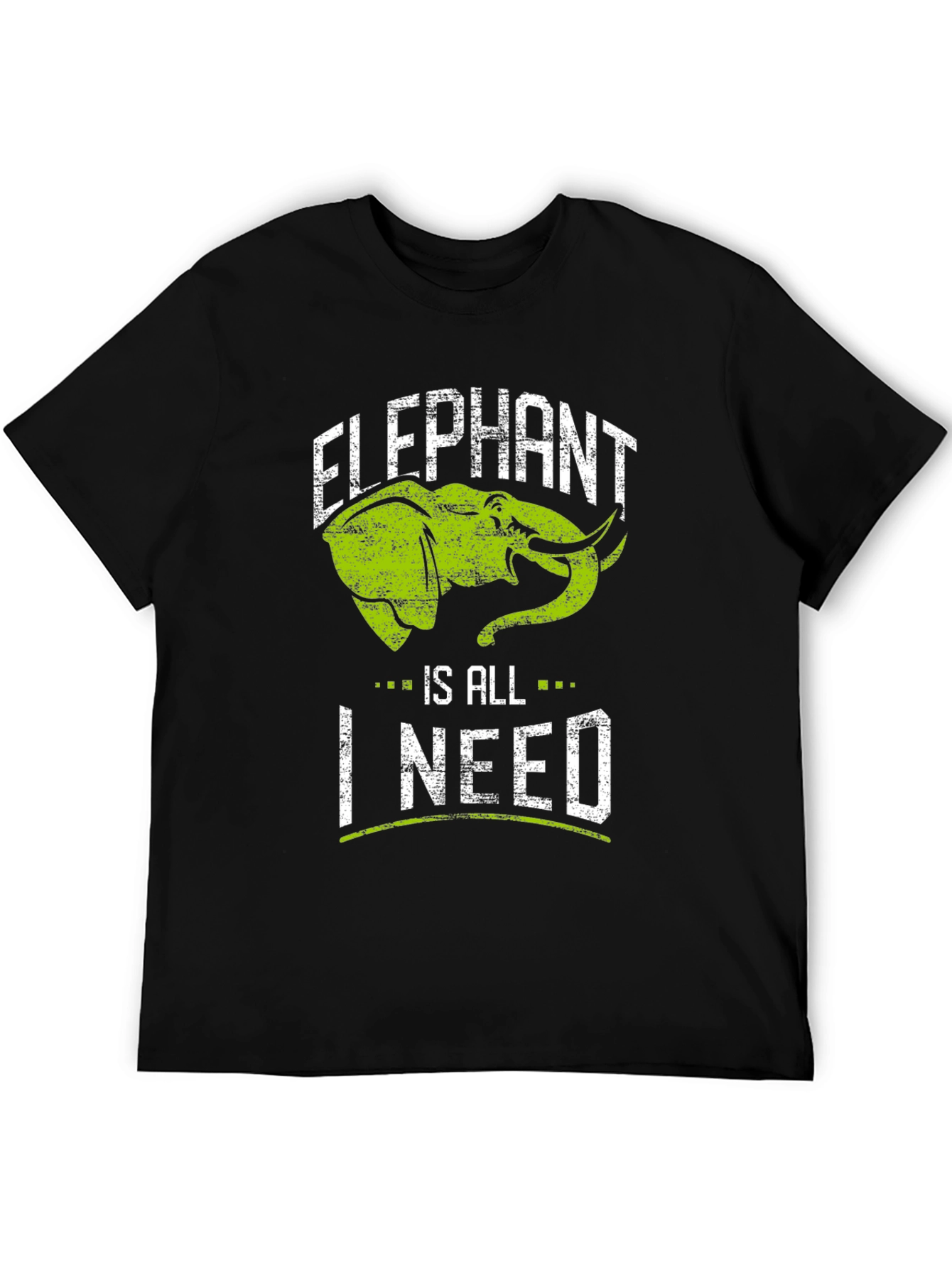 Elephant Is All I Need Black T-Shirt
