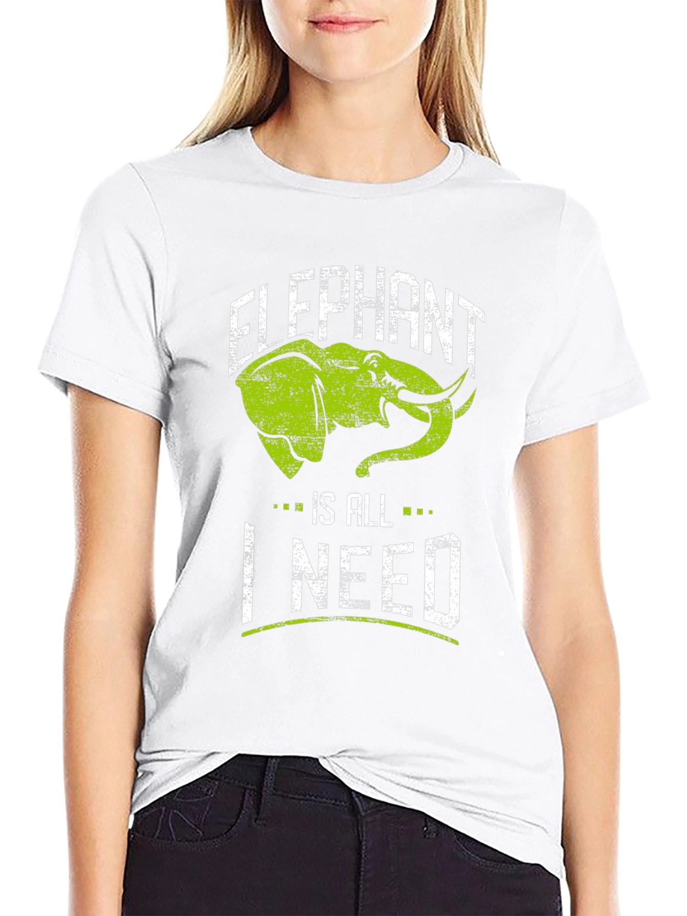 Elephant Is All I Need Black T-Shirt