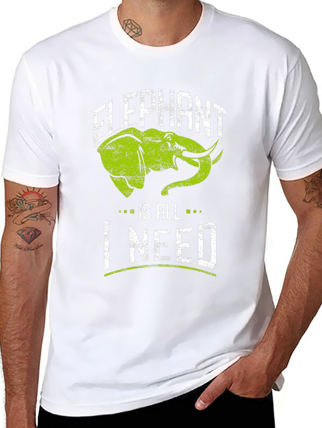 Elephant Is All I Need Black T-Shirt